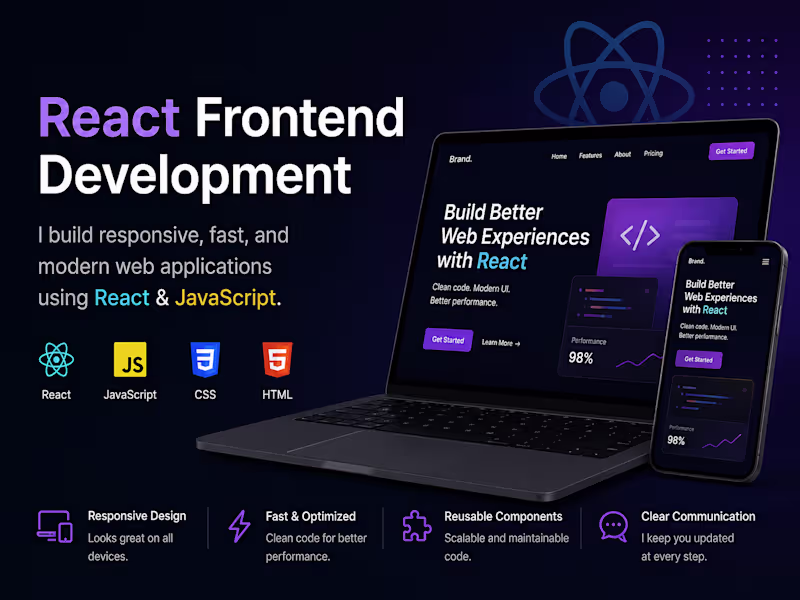 Cover image for React Frontend Development & Responsive Web Design