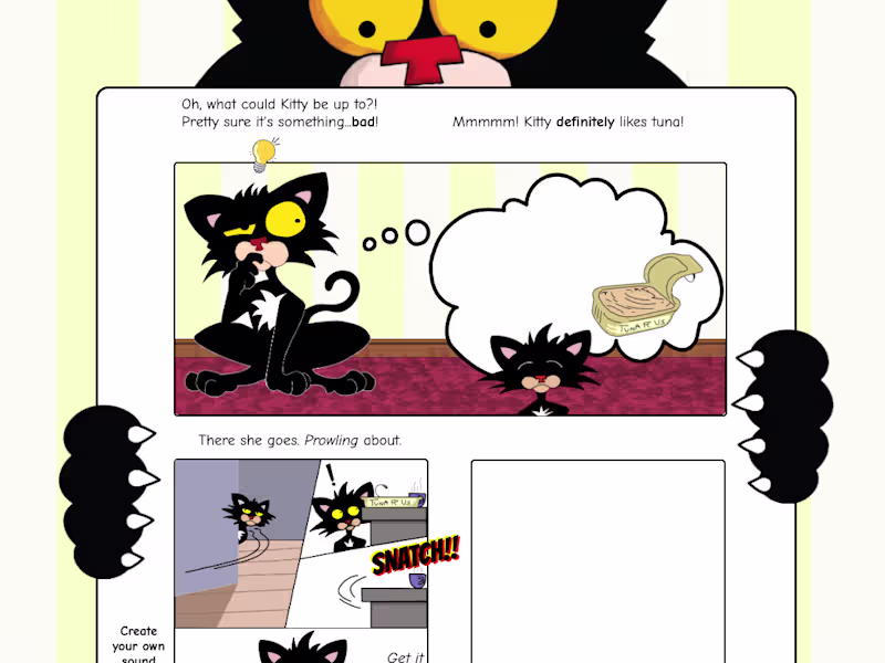 Cover image for Bad Kitty Comic Game- an interactive comic creation game!