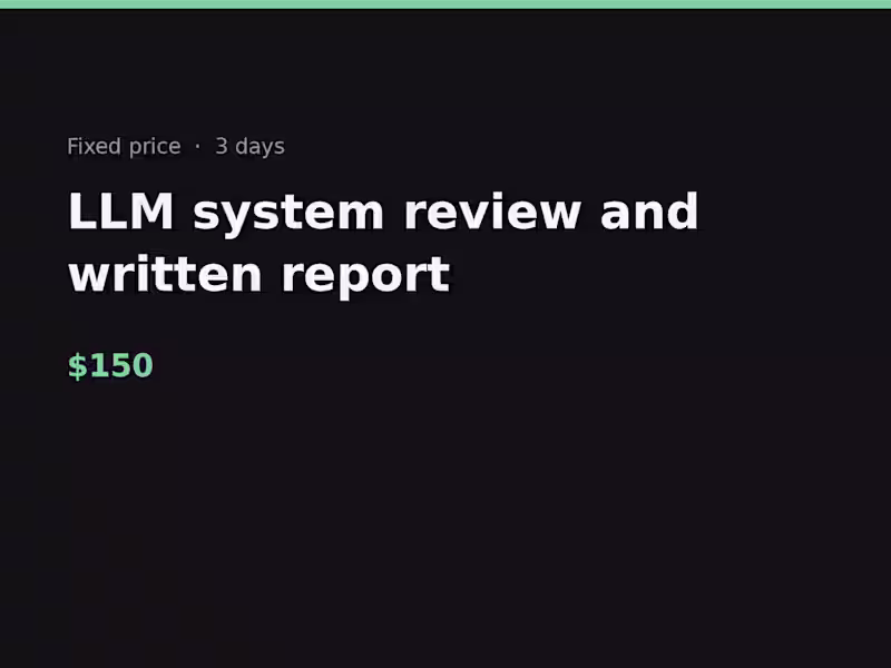 Cover image for LLM system review with a written report