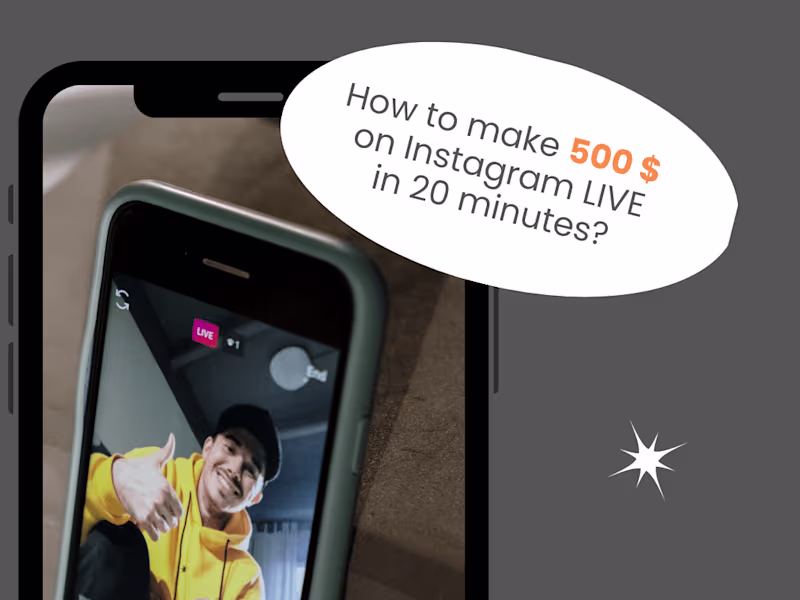 Cover image for How to make over 500$ in 20 minutes of Instagram Live 