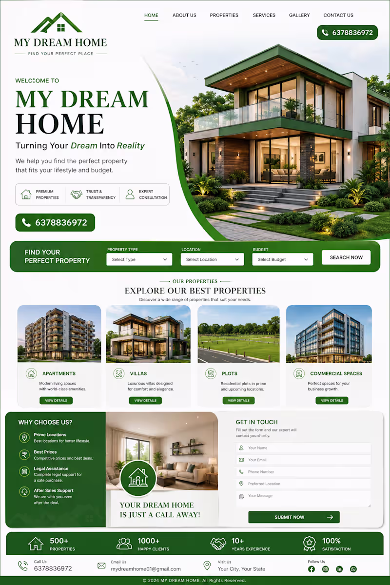Cover image for My Dream homes website 
