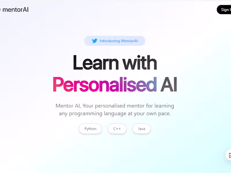 Cover image for mentorai AI Tutor 