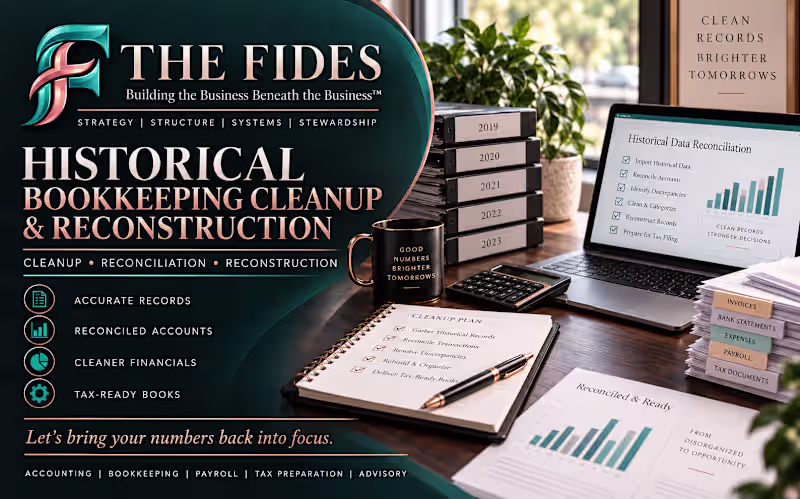 Cover image for Historical Bookkeeping Cleanup & Reconstruction