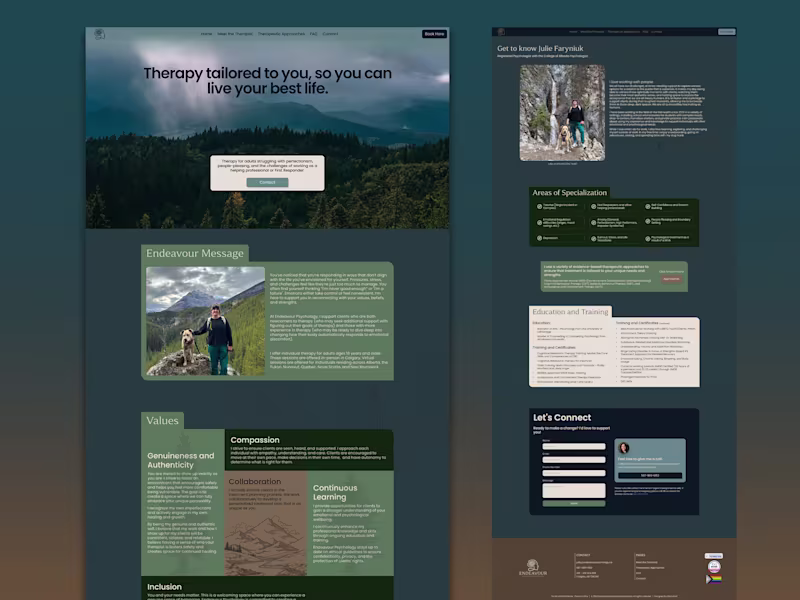 Cover image for Website for Psychology Services ✦ Endeavour
