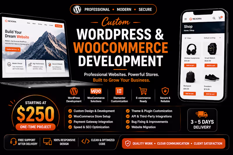 Cover image for Custom WordPress & WooCommerce Development
