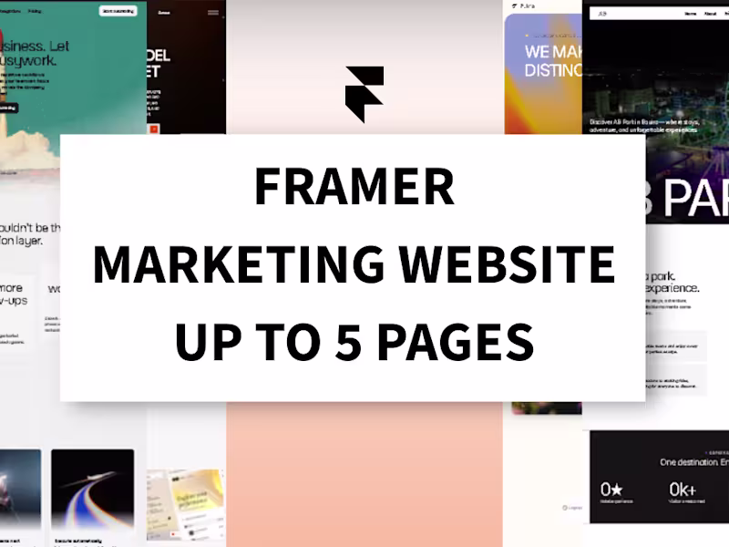 Cover image for Framer Marketing Website (Up to 5 Pages)