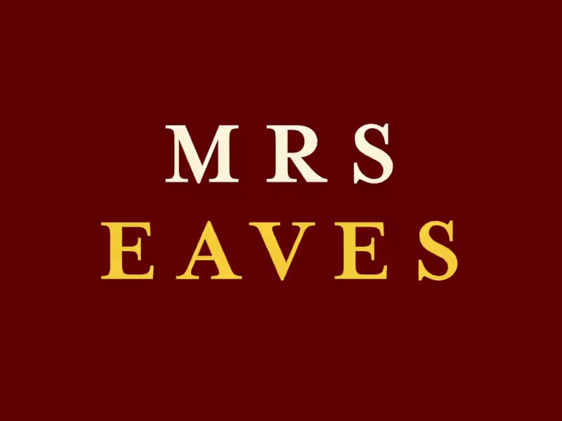 Cover image for Alternatives to Mrs. Eaves fonts,