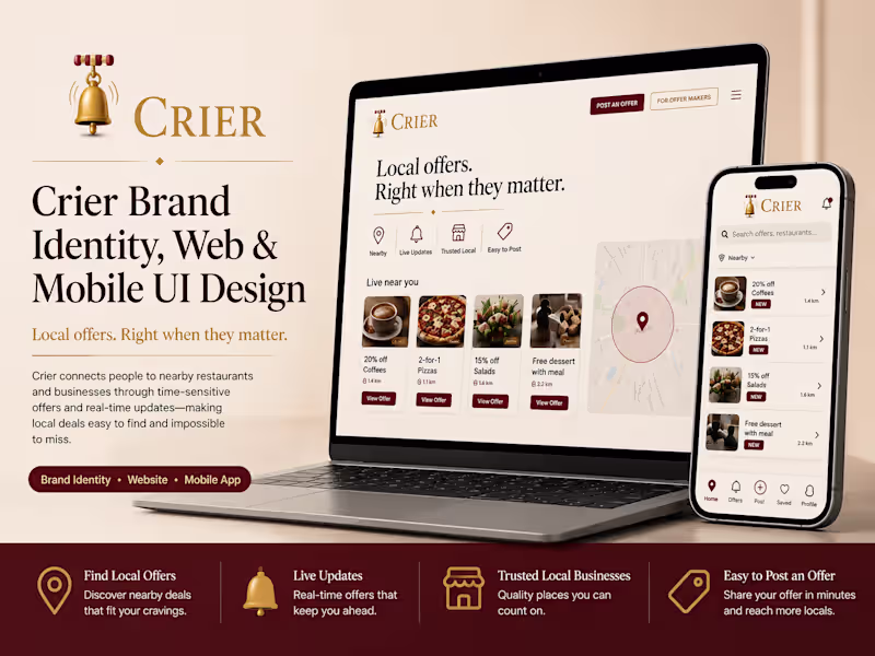 Cover image for Crier is a local-offers platform