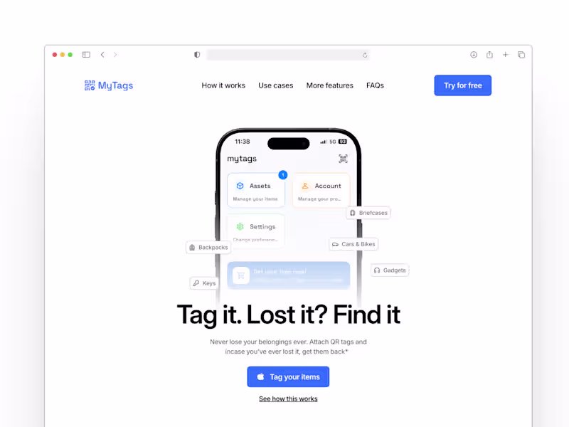 Cover image for MyTags Landing Page Redesign