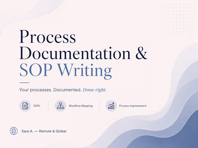Cover image for Process Documentation & SOP Writing