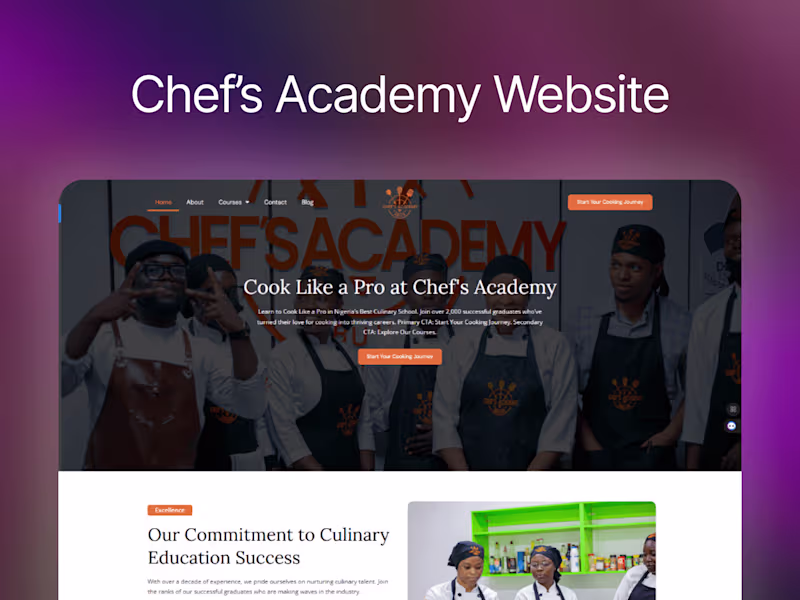 Cover image for High Converting Chef's Academy Website