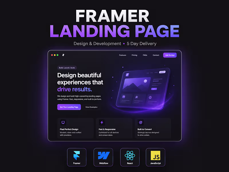 Cover image for Framer Landing Page — 5 Day Delivery