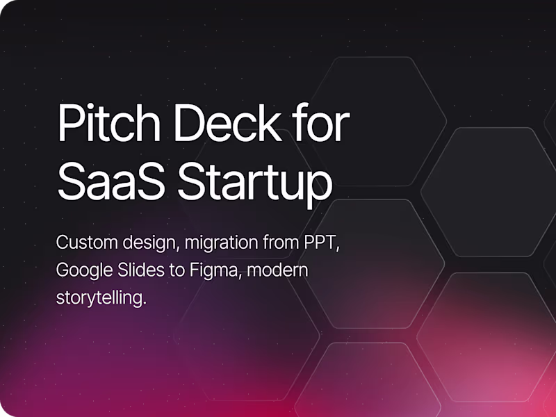 Cover image for Startups SaaS Pitch Deck design