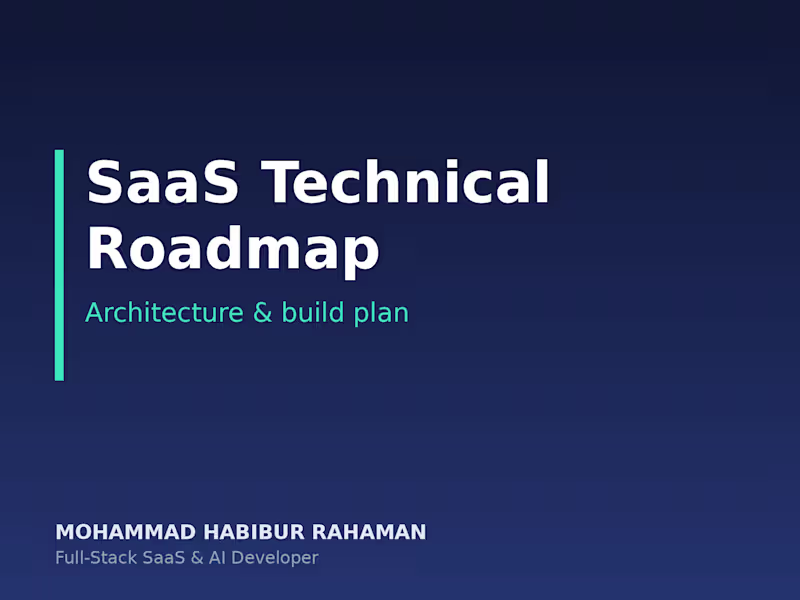 Cover image for SaaS Technical Roadmap & Architecture Plan
