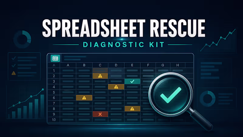 Cover image for Spreadsheet Rescue: controlled Excel or CSV cleanup