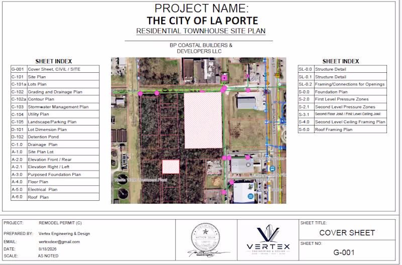 Cover image for This is a project for residential townhouse site plan in Tex...