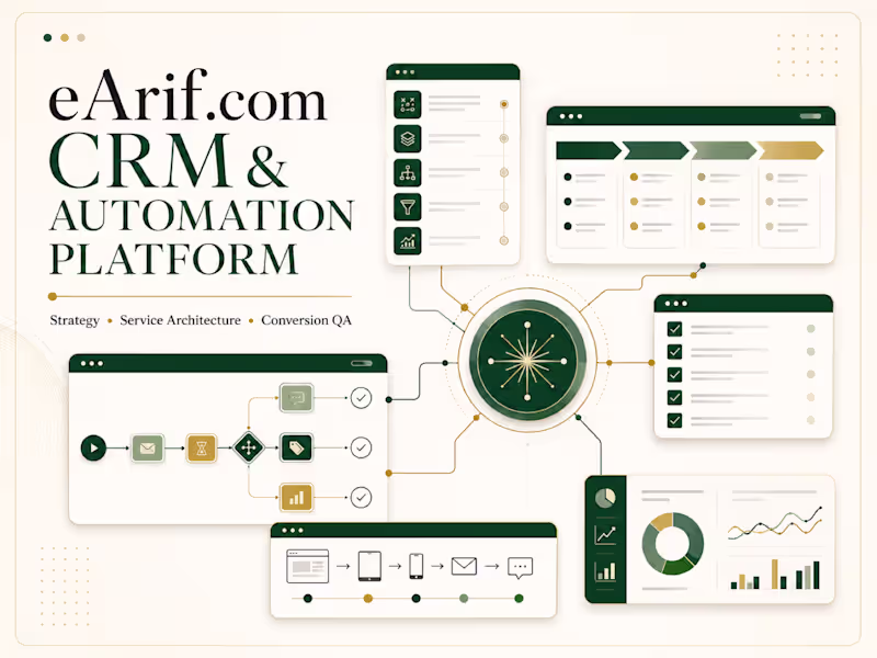 Cover image for eArif.com — CRM & Automation Service Platform