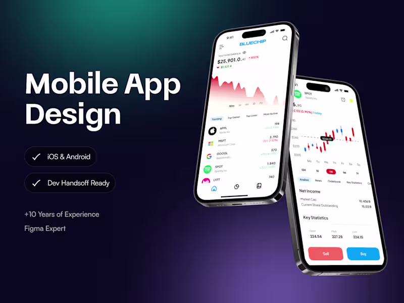 Cover image for Mobile App UX & UI Design (Flow to High-Fidelity)