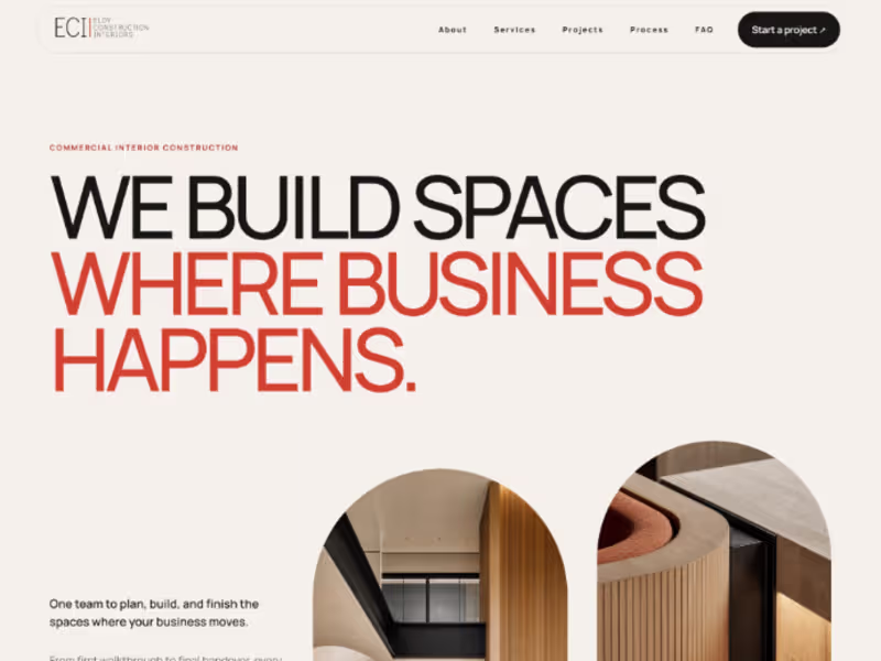 Cover image for Website Design for Eloy Construction Interiors