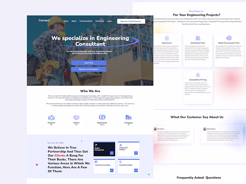 Cover image for Engineering Consultant Landing Page UI Design :: Behance
