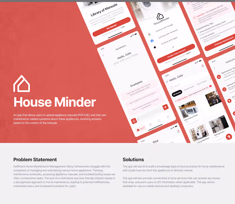 Cover image for House Minder - AI Powered Home Maintenance App