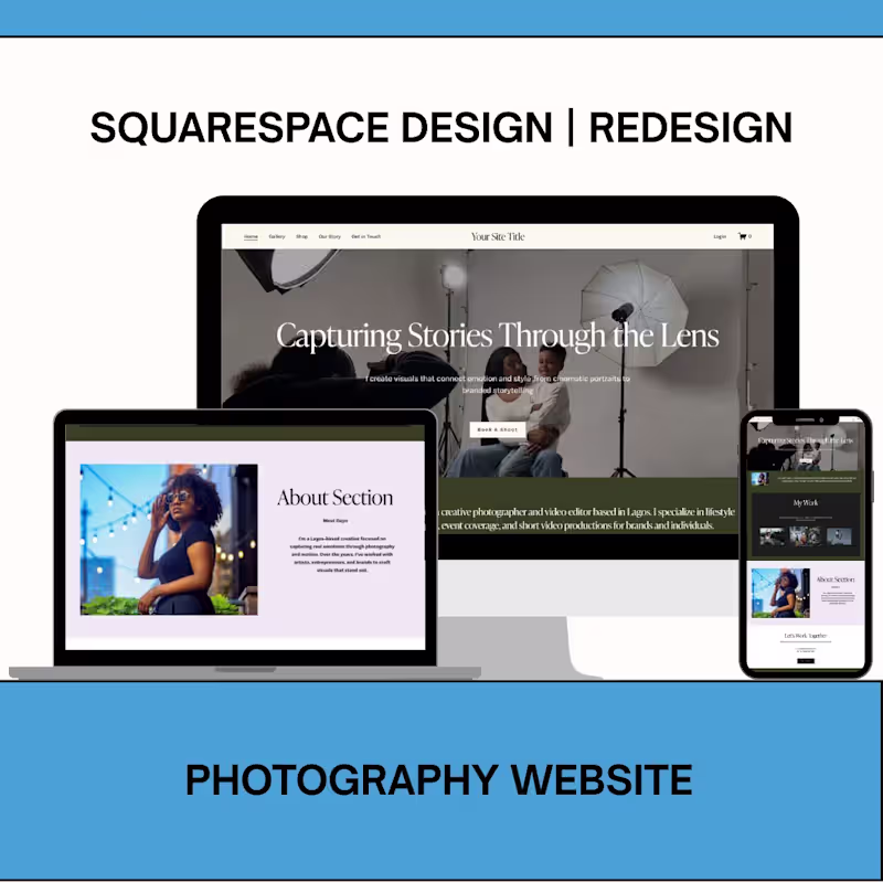 Cover image for squarespace website design,redesign squarespace website 
