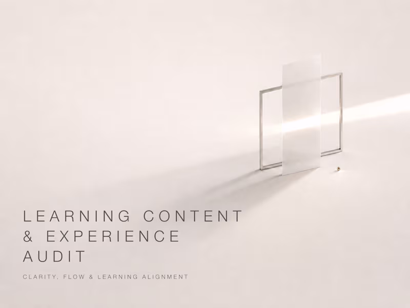 Cover image for Learning Content & Experience Audit