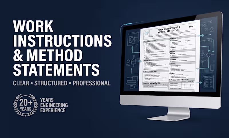 Cover image for I will write technical work instructions and method statements