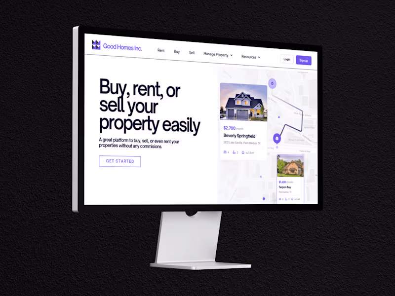 Cover image for Web development for Good Homes - a real estate agency