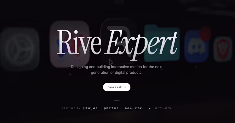 Cover image for Interactive Rive Animations for Web, Apps and Products