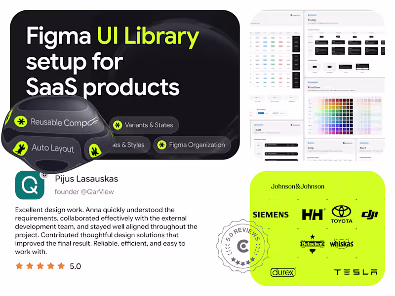 Cover image for Figma UI Library & Design System Setup for SaaS Products