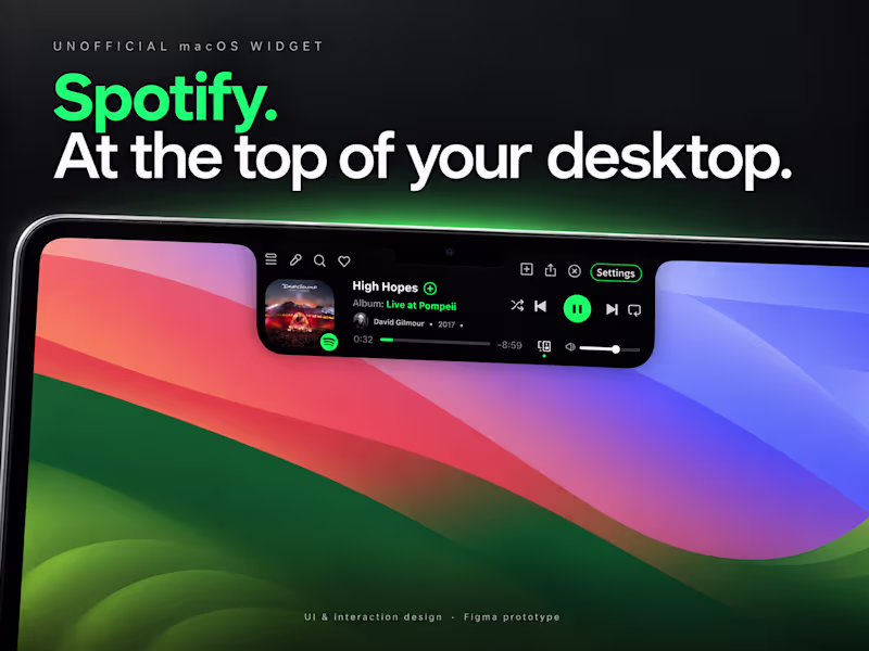Cover image for Spotify — Unofficial macOS Notch Widget