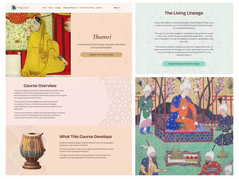 Cover image for Kajabi Website for Shafqat Ali Khan Music