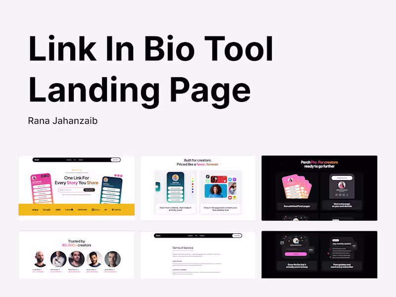 Cover image for Perch - Link-in-Bio Tool Landing