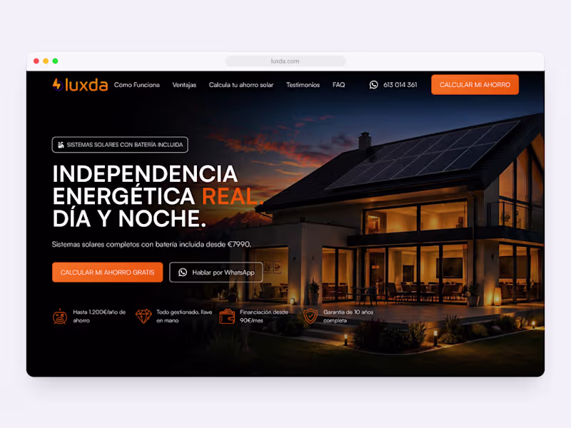 Cover image for Luxda — Solar Energy Website