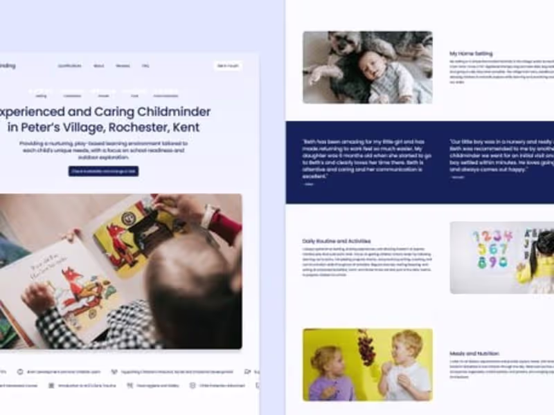 Cover image for Beth's Childminding Website