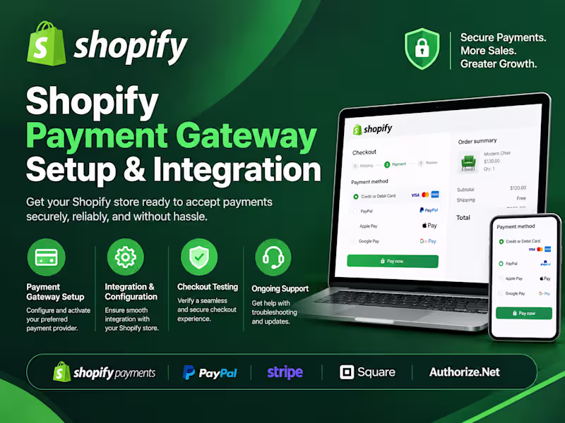 Cover image for Shopify payment gateway setup and store fix
