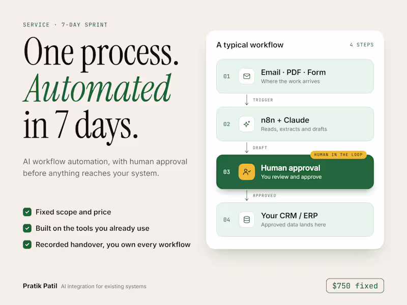 Cover image for AI Workflow Automation: One Process Automated in 7 Days