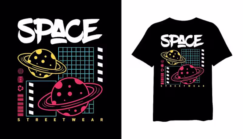 Cover image for Space Streetwear and Graffiti T-Shirt Design.