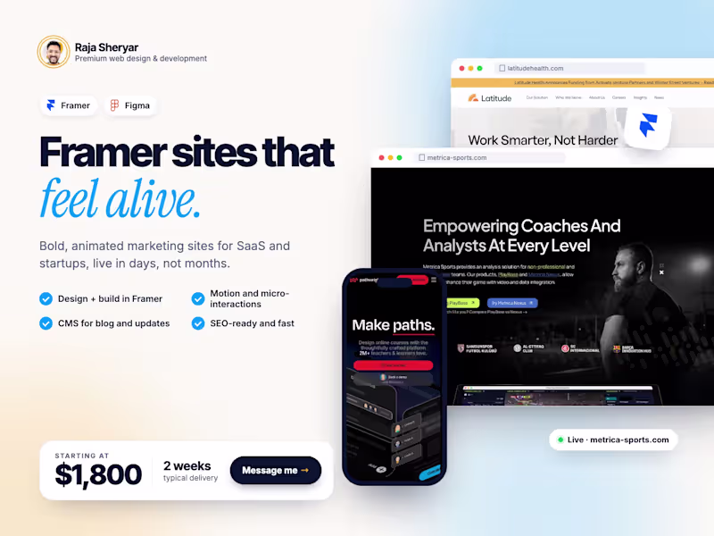 Cover image for Framer Website Design & Development