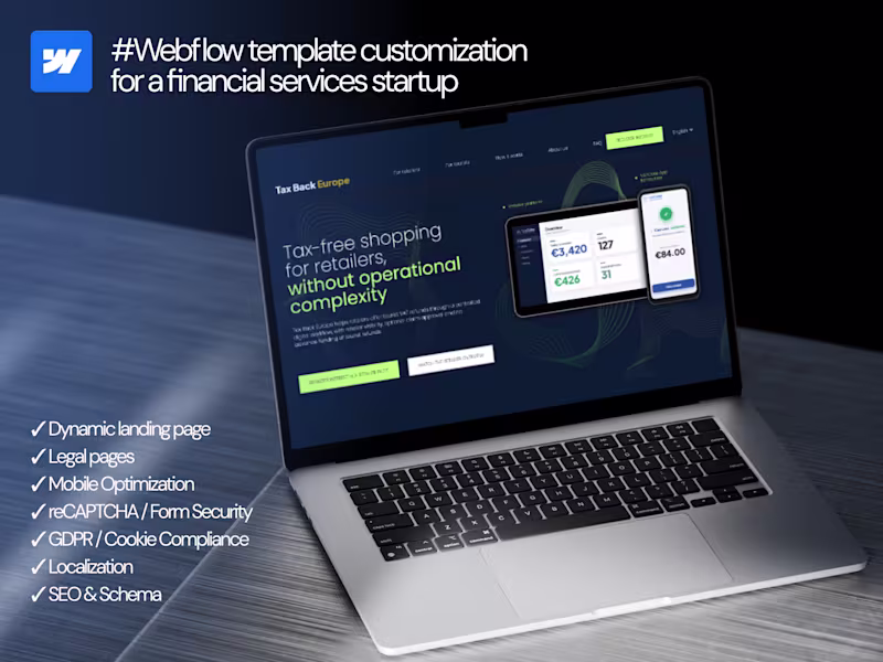 Cover image for #Webflow Template Customization: Financial Services Startup