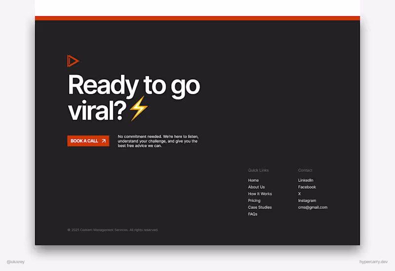 Cover image for Digital Marketing Agency - CTA + Footer Website Design