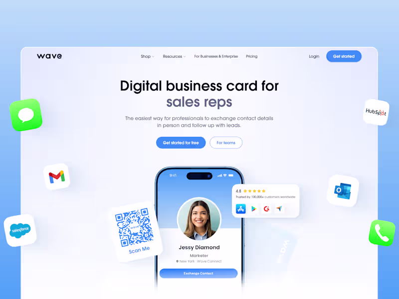 Cover image for Digital Business Card Platform Website Design