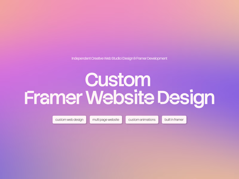 Cover image for Custom Framer Website Design & Development