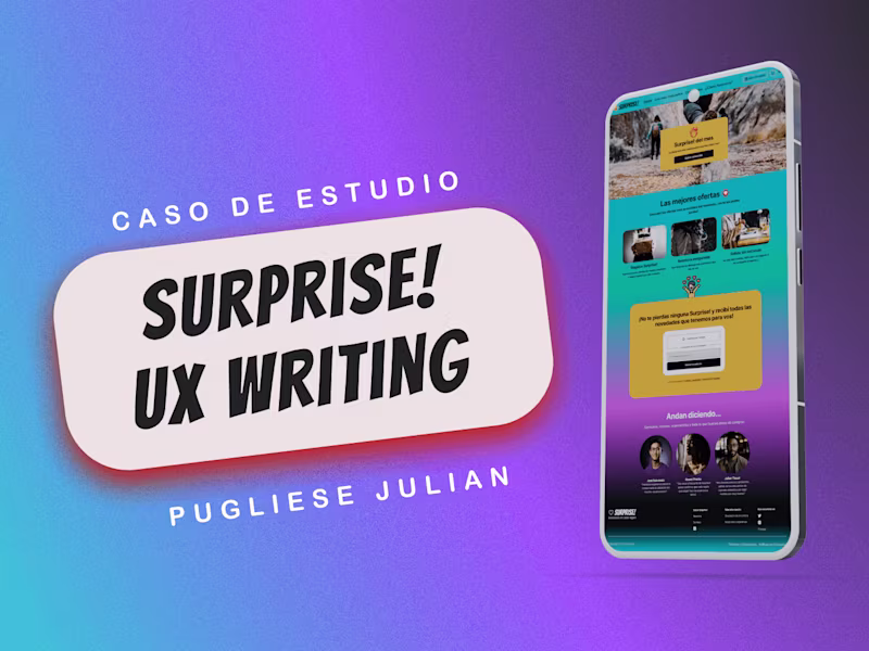Cover image for Case Study: Surprise!, UX Writing :: Behance