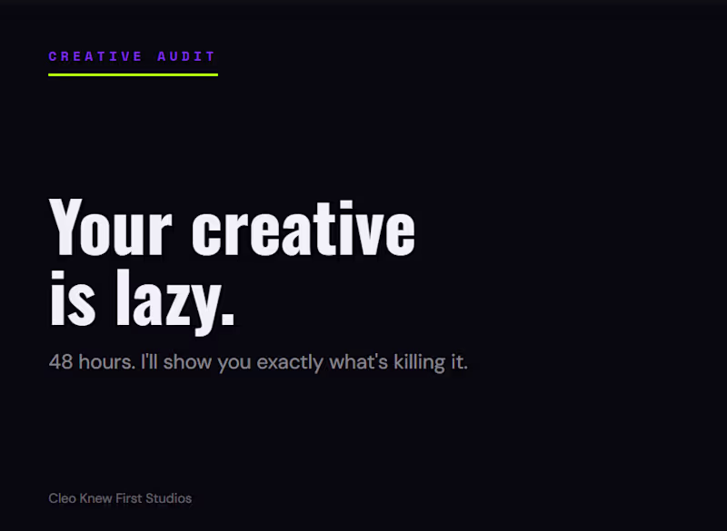 Cover image for Meta Ad Creative Audit For DTC brands 