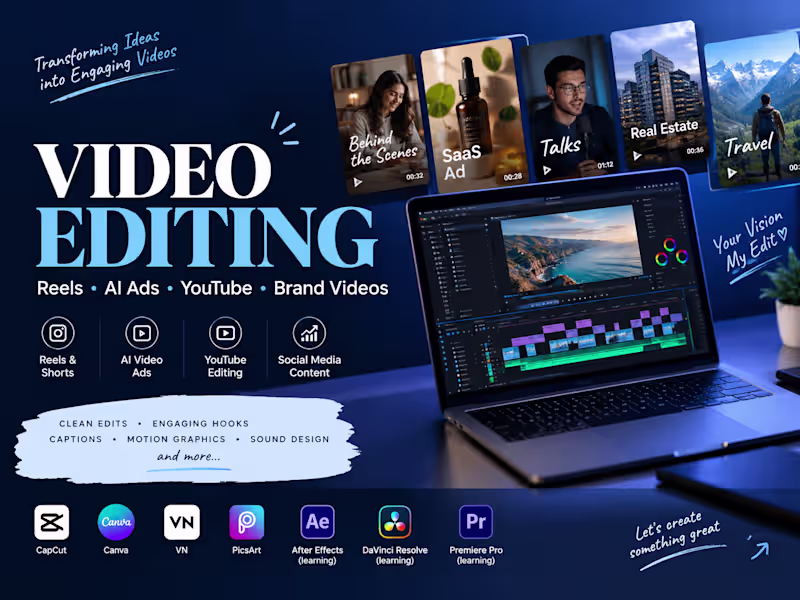 Cover image for Professional Video Editing for Reels, Ads & Social Media