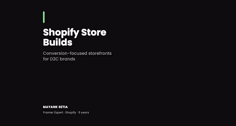Cover image for Conversion-Focused Shopify Store Build