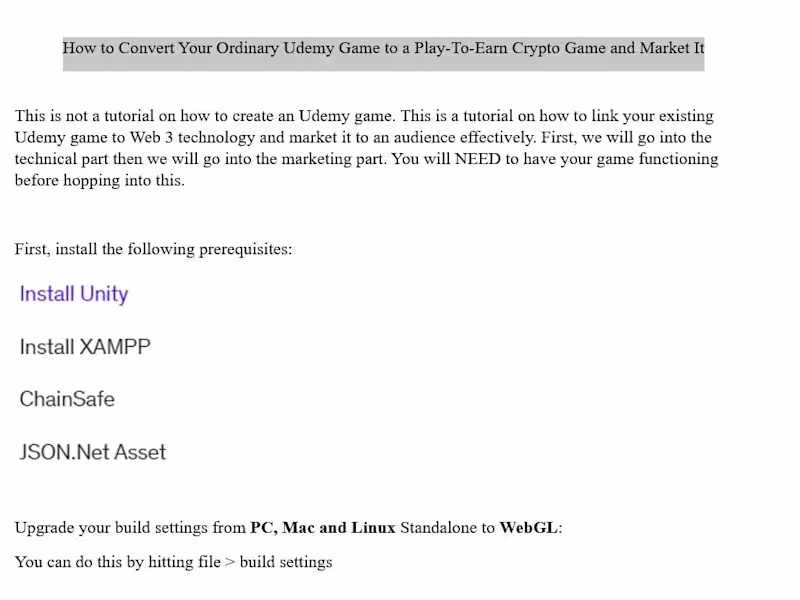 Cover image for How to Convert Your Ordinary Unity Game to a Play-To-Earn Crypto
