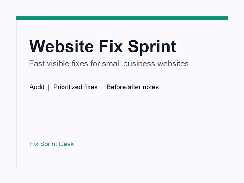 Cover image for Website Fix Sprint